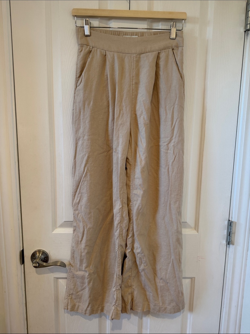Abercrombie & Fitch Beige Wide Leg Pull On Pants S
